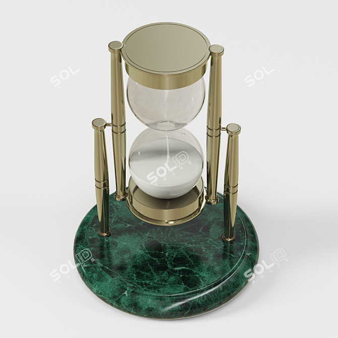 Elegant Brass Marble Hourglass 3D model image 2