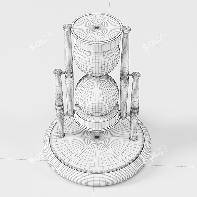 Elegant Brass Marble Hourglass 3D model image 3