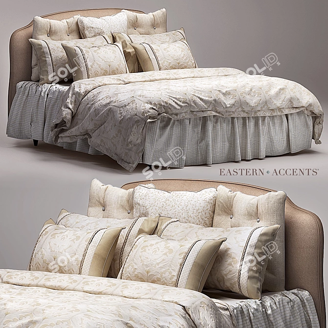 Luxury Eastern Accents Bedding Set 3D model image 1