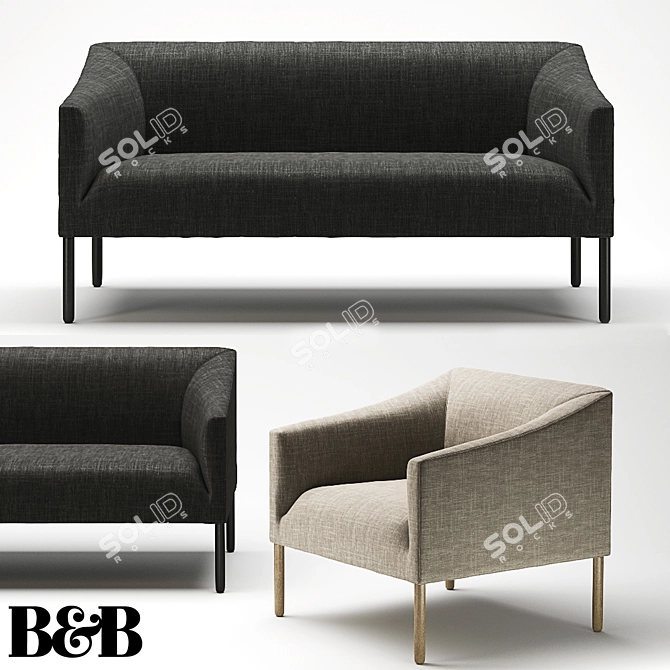 Modern Designer Sofa B&B Italia Bankside 3D model image 1