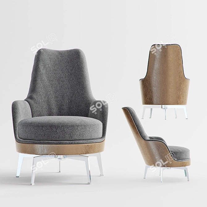 Italian Elegance: Guscioalto Soft Armchair 3D model image 1