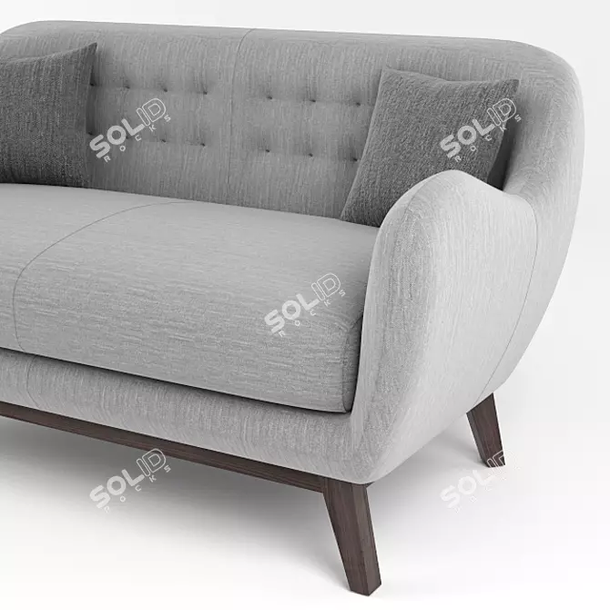 Scandinavian Style Lester Loveseat 3D model image 2