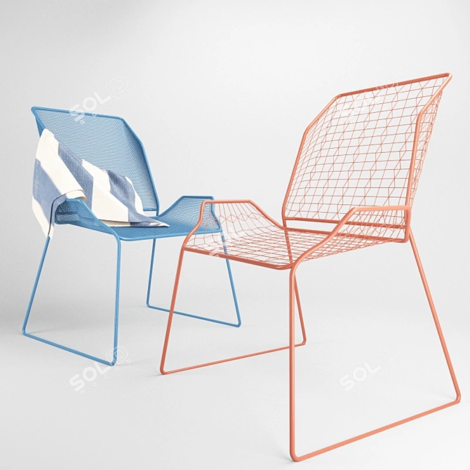 Modern Metal Chair: Sleek, Durable Design 3D model image 1