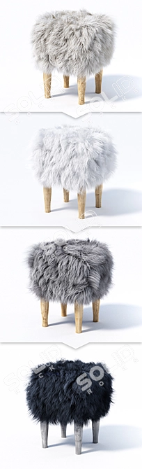 Title: Nate Berkus Wool Ottoman 3D model image 2