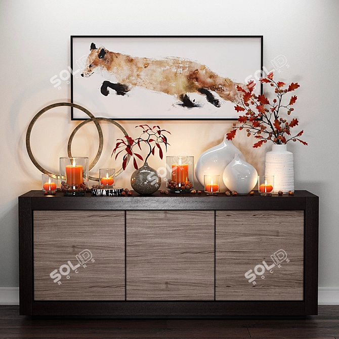 Modern Fox Decor Set 3D model image 1