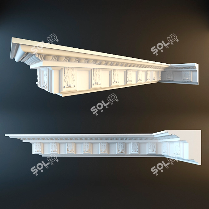 Elegant Molding for Cornices 3D model image 1