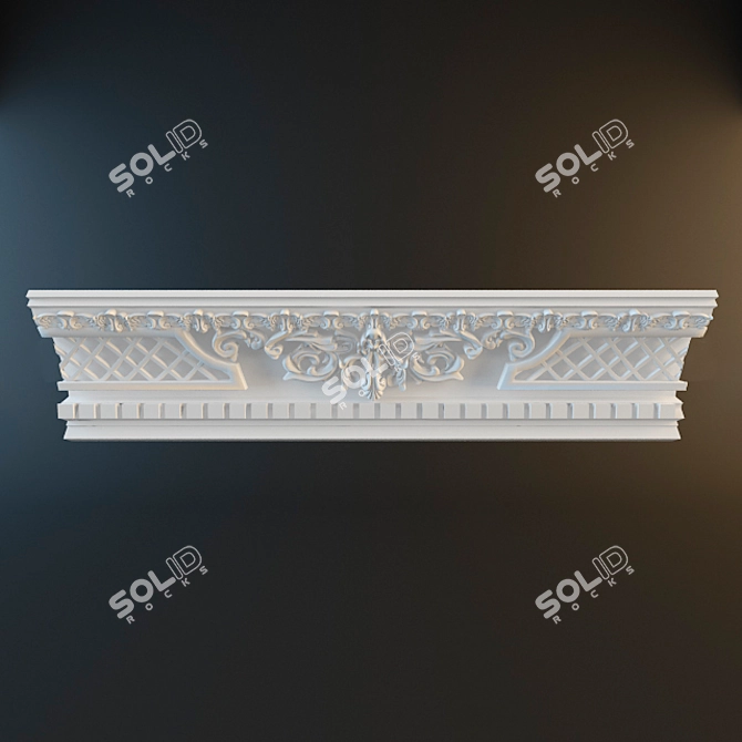 Elegant Cornice Molding 3D model image 1