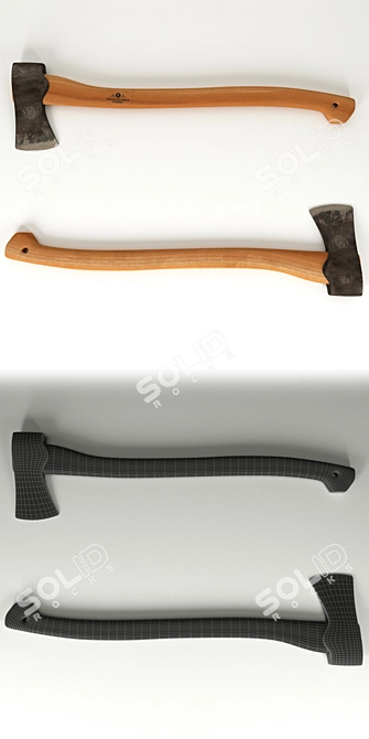 Pro Forest Axe: Superior Tree Felling 3D model image 3