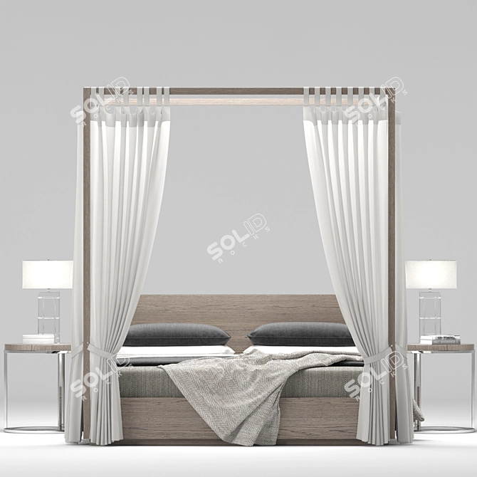 Modern Machinto Four-Poster: Timeless Elegance 3D model image 2