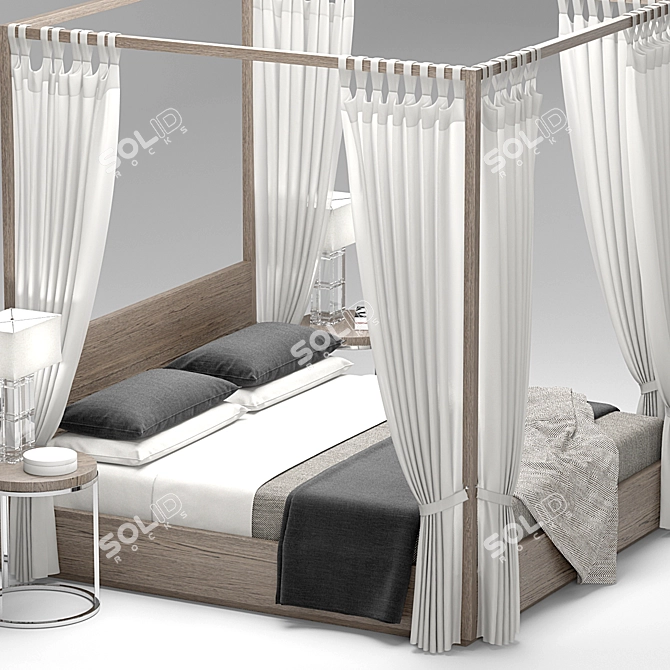 Modern Machinto Four-Poster: Timeless Elegance 3D model image 3