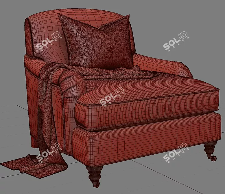 Elegant Howard Armchair 3D model image 2