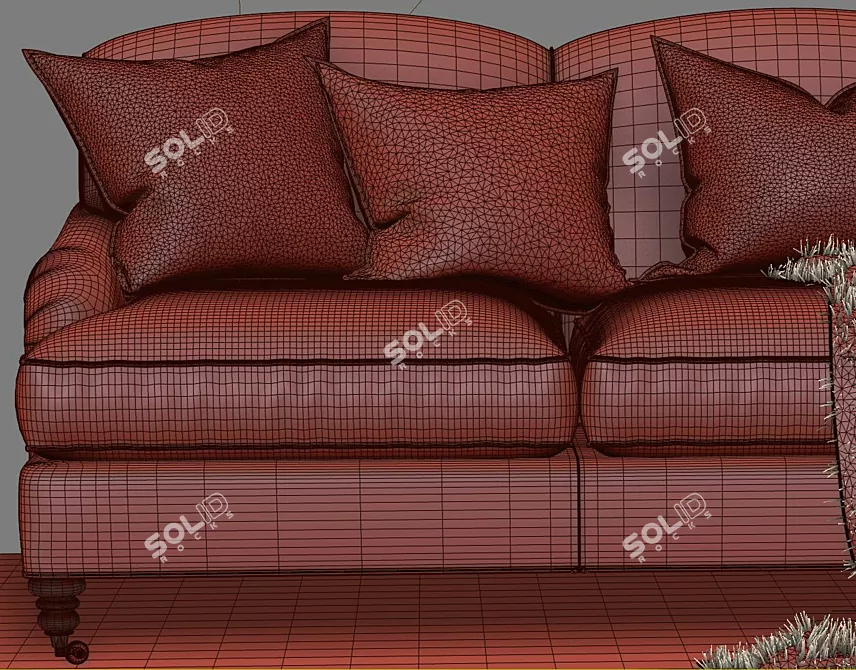 Classic Luxury Howard Sofa 3D model image 2