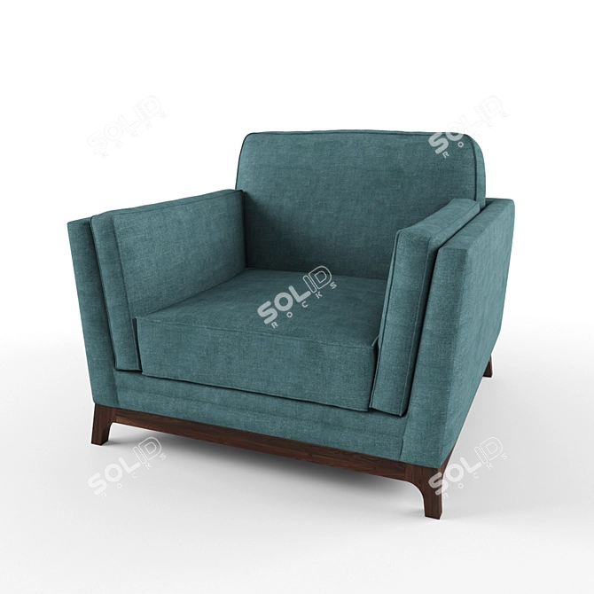 Cozy Velvet Armchair 3D model image 1