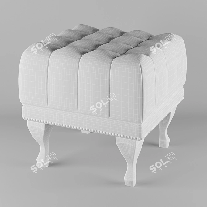 English Padded Stool: Comfy & Stylish! 3D model image 2