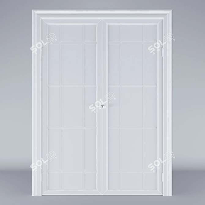 Elegant English Interior Door 3D model image 2