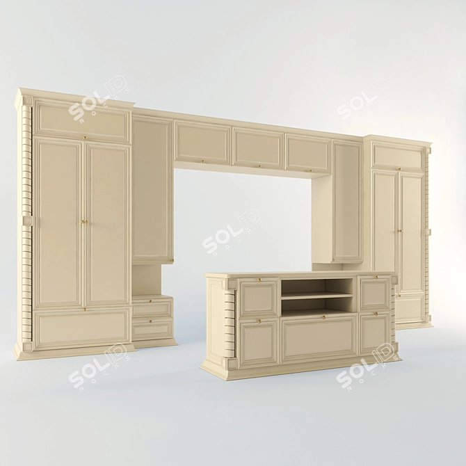 Creamy Style: Giovanni Kitchen Set 3D model image 1