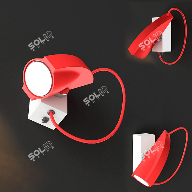 Adjustable Magnetic Wall Lamp 3D model image 1