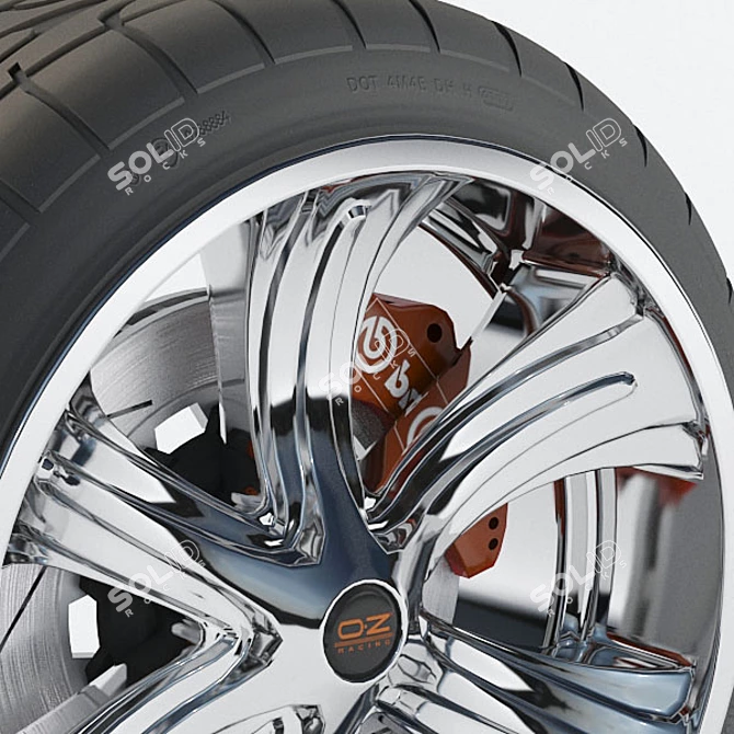 Luxury 22" Low Profile Wheel 3D model image 2