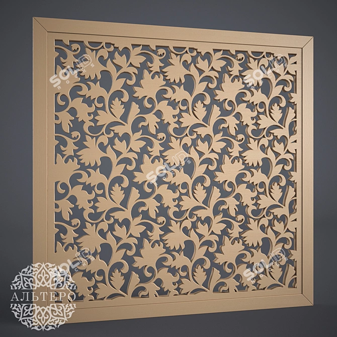 Elegant Carved MDF Panels 3D model image 1