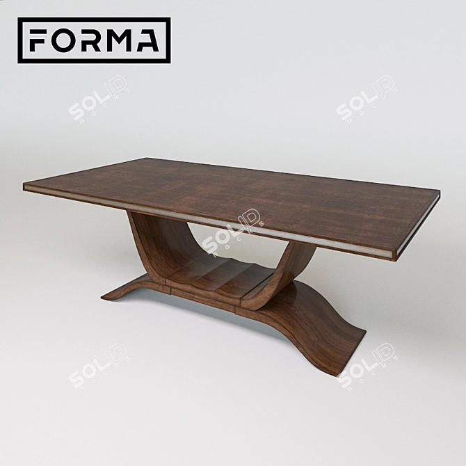 Wave Dining Table: Forma Collection 3D model image 1