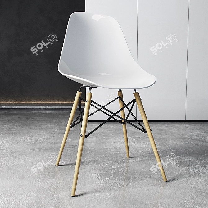 Vitra DSW Eames Side Chair: Stylish and Functional 3D model image 2
