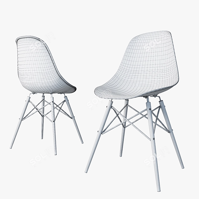 Vitra DSW Eames Side Chair: Stylish and Functional 3D model image 3