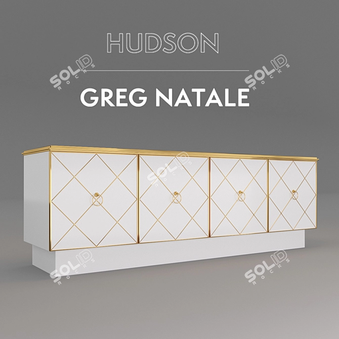 Hudson Credenza: Elegant Storage Solution 3D model image 2