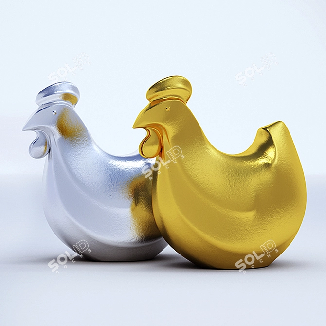 Minimalist Chicken Sculpture 3D model image 1