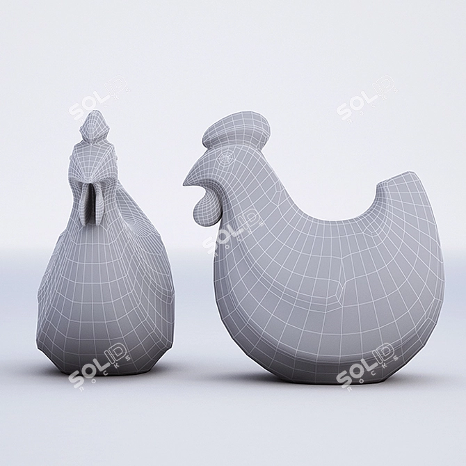 Minimalist Chicken Sculpture 3D model image 2