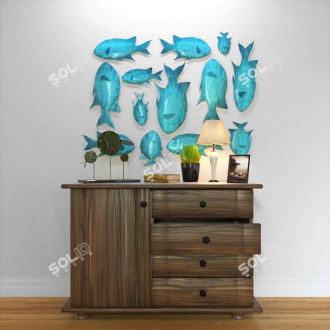 Aquatic Vibes: Unique Fish Decor 3D model image 1