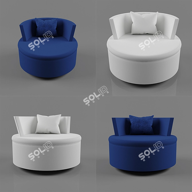 SABA Quinta Strada: Round Armchair Elegance 3D model image 1