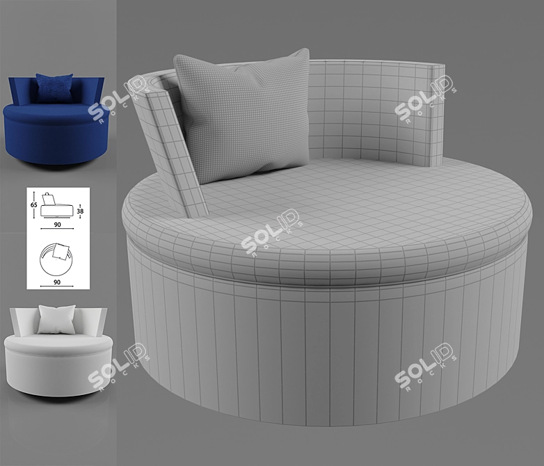 SABA Quinta Strada: Round Armchair Elegance 3D model image 3