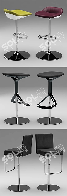 Sleek and Stylish Stools: Walter Knoll 3D model image 2