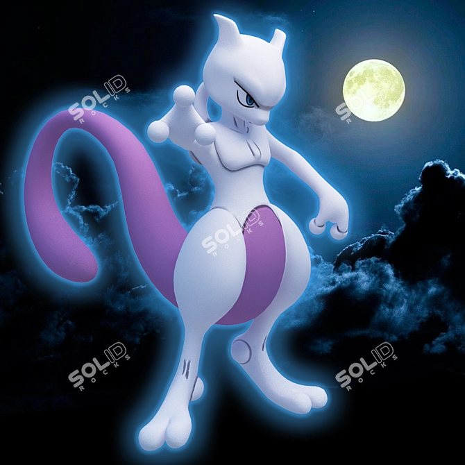 Psychokinetic Clone: Mewtwo 3D model image 3