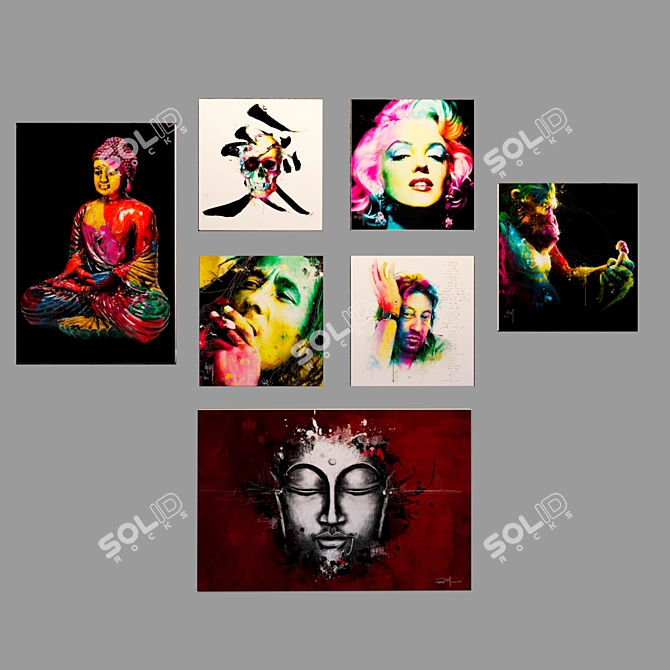 Pop Art Paintings | Colorful and Unique Masterpieces 3D model image 1