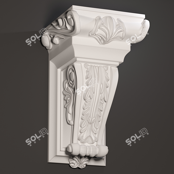 Classic Capital Fretwork 3D model image 1