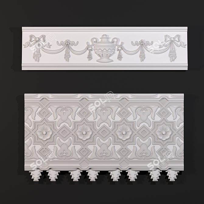 Classic Style Gypsum Moldings 3D model image 1