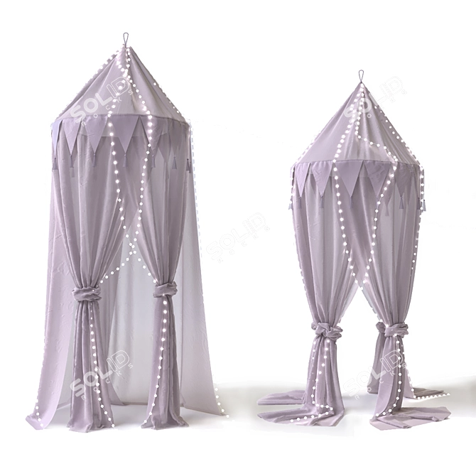 Luxurious Lilac Cotton Canopy 3D model image 1