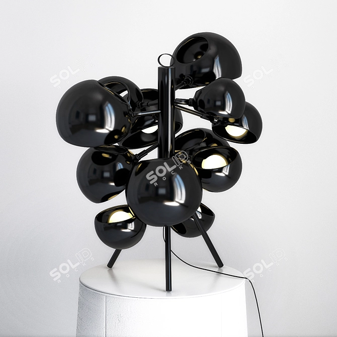 Modern Black and White Table Lamp 3D model image 1