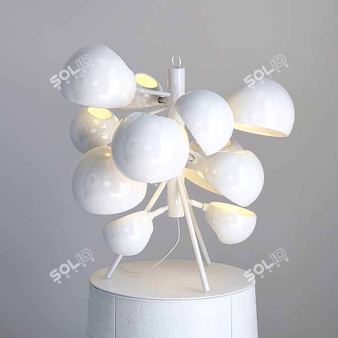 Modern Black and White Table Lamp 3D model image 2