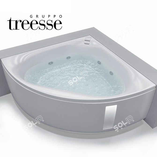 Gruppo Treesse Slide: Stylish Corner Bathtub 3D model image 1