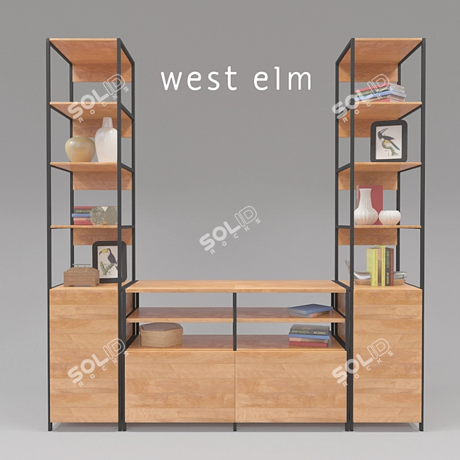 Modular Storage Console and Shelving 3D model image 1