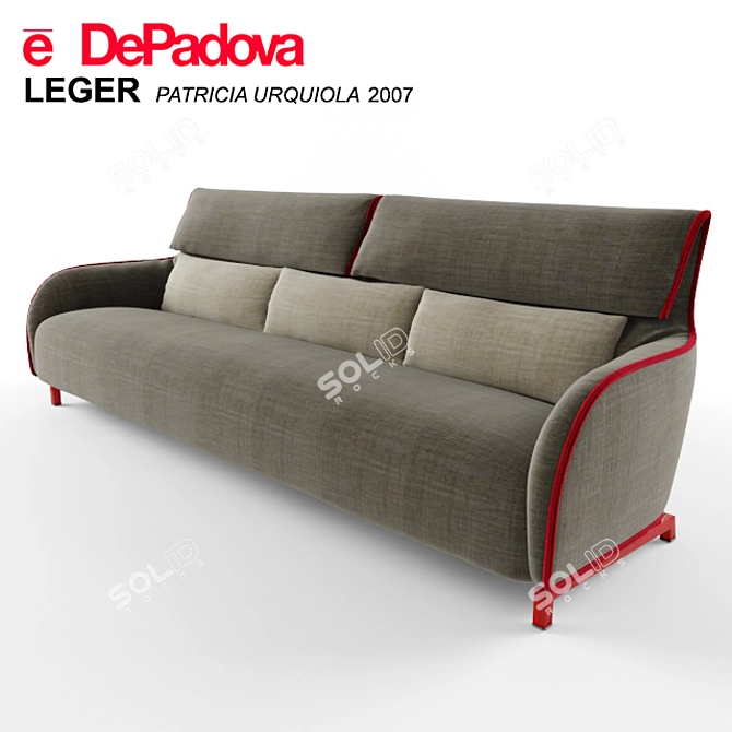 DePadova Leger: Elegant 3-Seater Sofa 3D model image 2