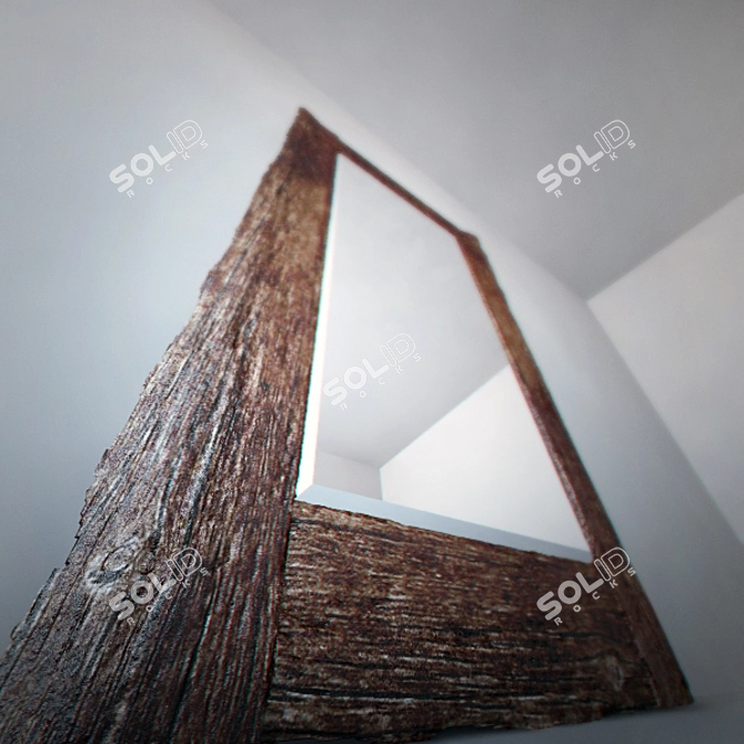 Wooden Framed Mirror 3D model image 3