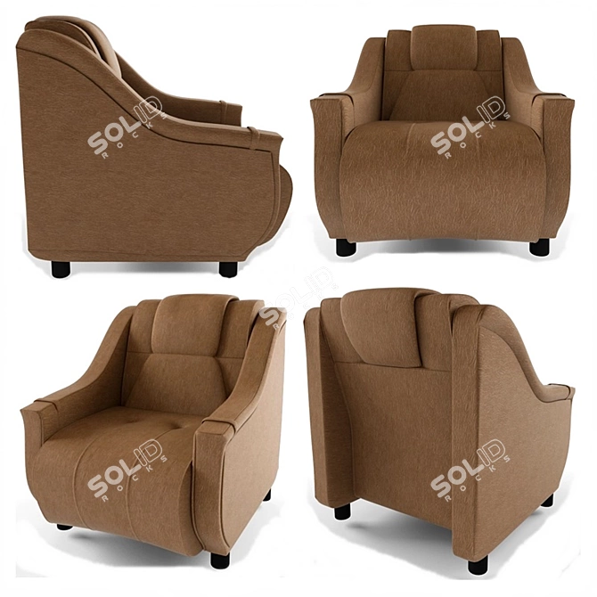 Leather Alpha Chair 3D model image 1