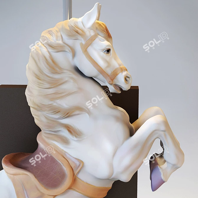 Lladro Courbette Table Lamp: Elegant Horse Sculpture 3D model image 2