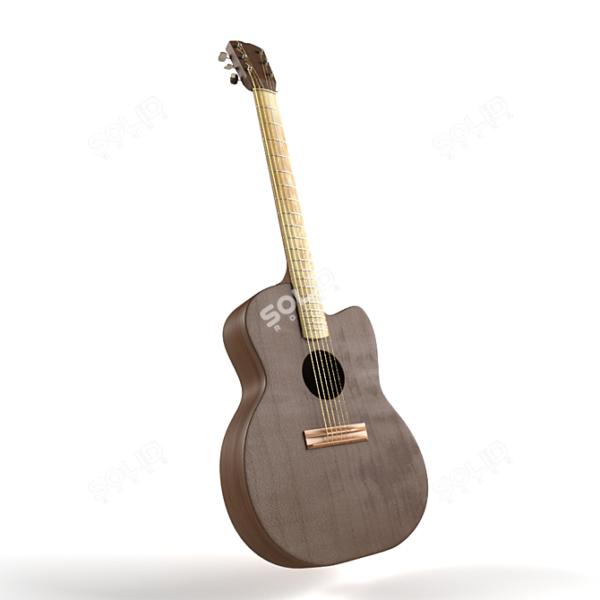 Elegant Design Acoustic Guitar 3D model image 2