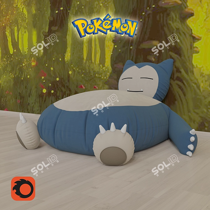 Snorlax Bean Bag Chair 3D model image 1