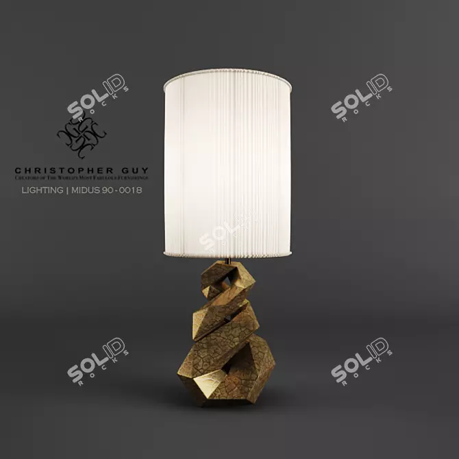 Midas 90-0018: Sleek Black Lacquer Lamp 3D model image 1