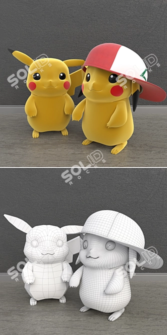 Collectible Pokemon Pikachu Plush 3D model image 2